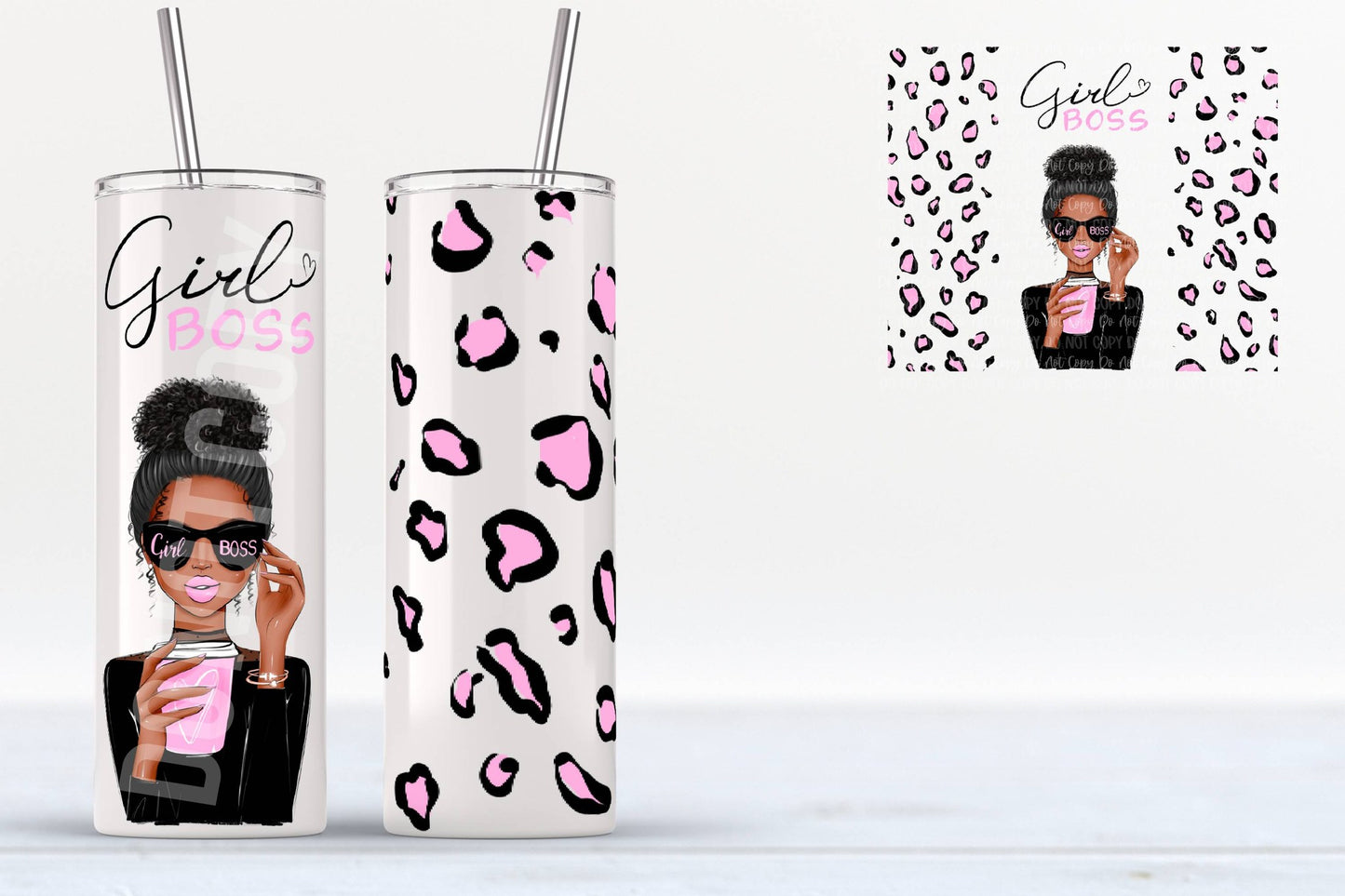 Girl Boss African American Tumbler