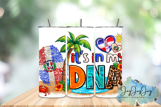 Dominican It's in my DNA - White 20oz Tumbler
