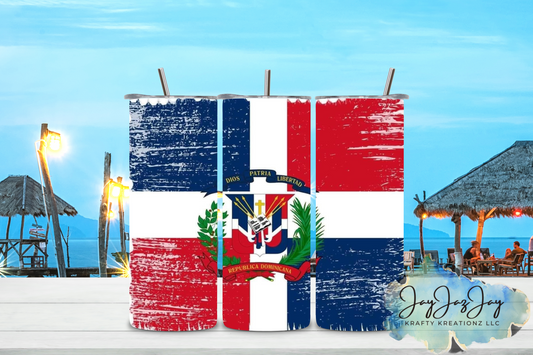 Rustic Dominican Flag 20oz Tumbler