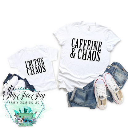 Caffeine & Chaos Puff Matching Shirts